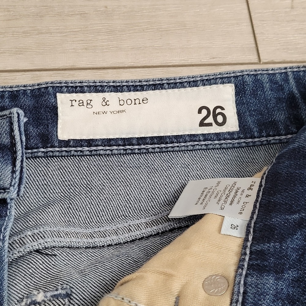 👖Rag & Bone Jeans Womens 26 Medium Wash Dre Low-Rise Slim Boyfriend Jeans 30x30 - Picture 5 of 16